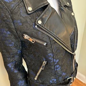 ABS brocade moto jacket
